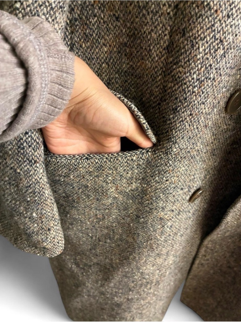 Vintage Sidi for Orpheus Italian All Wool Tweed Overcoat - Picture 2 of 9